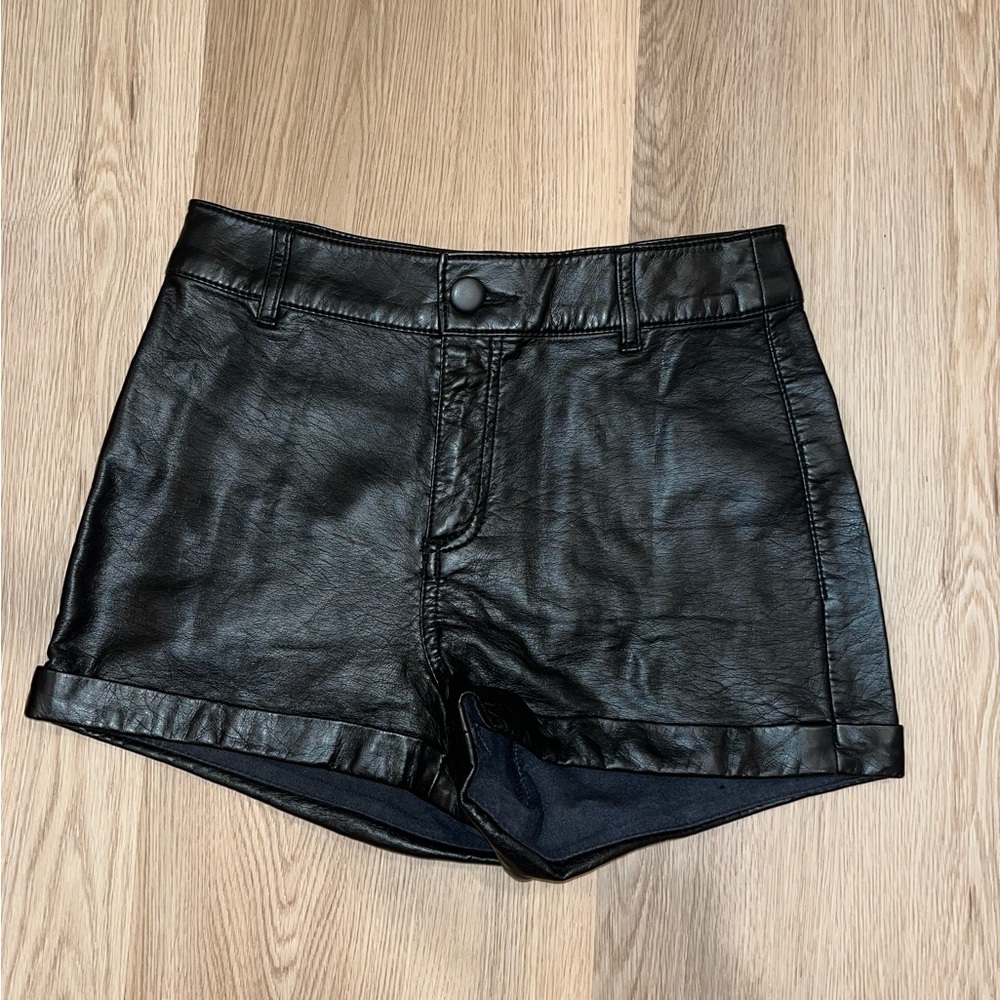Faux leather high waisted shorts